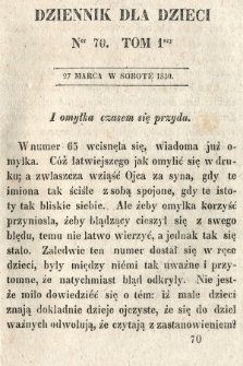 Dziennik dla Dzieci. 1830, nr 70