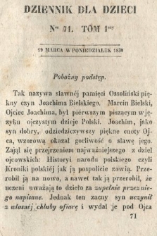 Dziennik dla Dzieci. 1830, nr 71