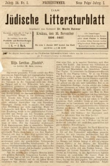 Das Jüdische Litteraturblatt. 1896, Jg. 24, nr 2