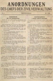 Anordnungen des Chefs der Zivilverwaltung. 1939, nr 2