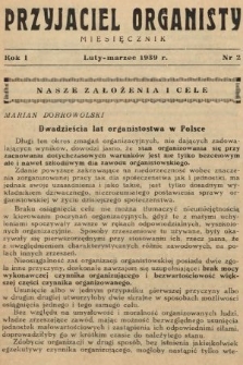 Przyjaciel Organisty : miesięcznik. 1939, nr 2