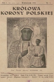 Królowa Korony Polskiej. 1932, nr 1