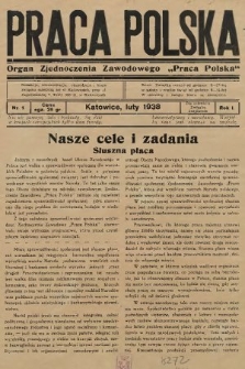 Praca Polska : organ Zjednoczenia Zawodowego „Praca Polska”. 1938, nr 1