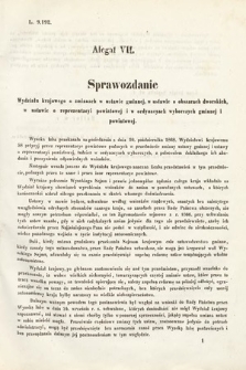 [Kadencja II, sesja III, al. 7] Alegaty do Sprawozdań Stenograficznych z Trzeciej Sesyi Drugiego Peryodu Sejmu Galicyjskiego z roku 1869. Alegat 7
