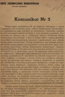 Komunikat. 1938, nr 3