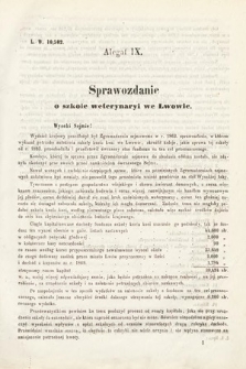 [Kadencja II, sesja III, al. 9] Alegaty do Sprawozdań Stenograficznych z Trzeciej Sesyi Drugiego Peryodu Sejmu Galicyjskiego z roku 1869. Alegat 9