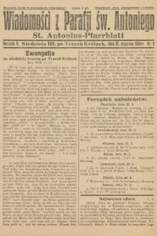 Wiadomości z Parafji Św. Antoniego = St. Antonius-Pfarrblatt. 1934, nr 3