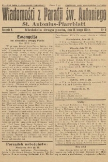 Wiadomości z Parafji Św. Antoniego = St. Antonius-Pfarrblatt. 1934, nr 8