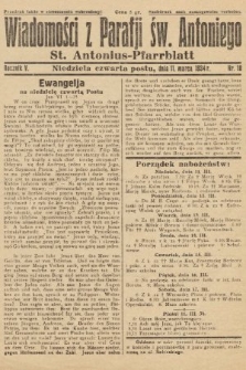 Wiadomości z Parafji Św. Antoniego = St. Antonius-Pfarrblatt. 1934, nr 10