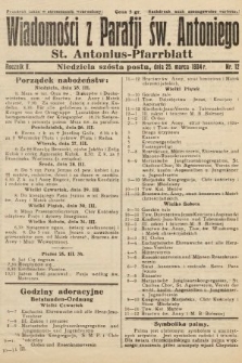 Wiadomości z Parafji Św. Antoniego = St. Antonius-Pfarrblatt. 1934, nr 12