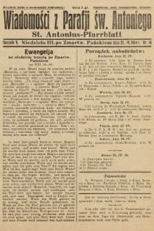 Wiadomości z Parafji Św. Antoniego = St. Antonius-Pfarrblatt. 1934, nr 16