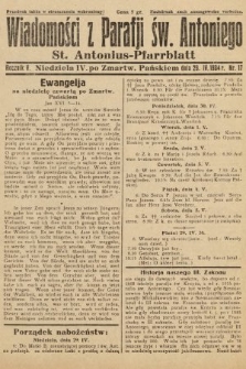 Wiadomości z Parafji Św. Antoniego = St. Antonius-Pfarrblatt. 1934, nr 17