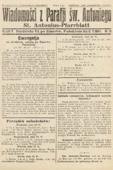 Wiadomości z Parafji Św. Antoniego = St. Antonius-Pfarrblatt. 1934, nr 19