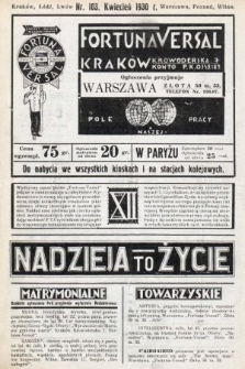 Fortuna Versal : pole naszej pracy. 1930, nr 103