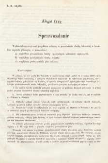 [Kadencja II, sesja III, al. 35] Alegaty do Sprawozdań Stenograficznych z Trzeciej Sesyi Drugiego Peryodu Sejmu Galicyjskiego z roku 1869. Alegat 35