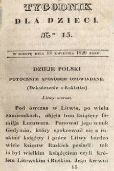 Tygodnik dla Dzieci. 1829, nr 15