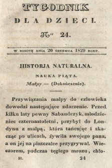 Tygodnik dla Dzieci. 1829, nr 24
