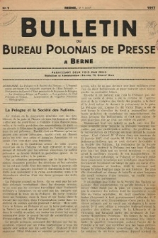 Bulletin du Bureau Polonais de Presse a Berne. 1917, nr 1