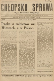Chłopska Sprawa : organ Stronnictwa Chłopskiego : tygodnik poświęcony sprawom politycznym, oświatowym i gospodarczym. 1929, nr 5