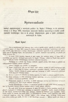 [Kadencja II, sesja III, al. 45] Alegaty do Sprawozdań Stenograficznych z Trzeciej Sesyi Drugiego Peryodu Sejmu Galicyjskiego z roku 1869. Alegat 45