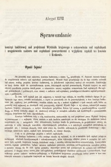 [Kadencja II, sesja III, al. 47] Alegaty do Sprawozdań Stenograficznych z Trzeciej Sesyi Drugiego Peryodu Sejmu Galicyjskiego z roku 1869. Alegat 47