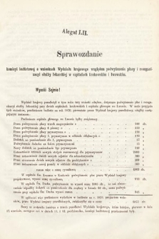 [Kadencja II, sesja III, al. 52] Alegaty do Sprawozdań Stenograficznych z Trzeciej Sesyi Drugiego Peryodu Sejmu Galicyjskiego z roku 1869. Alegat 52