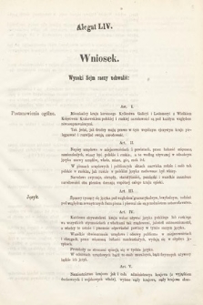 [Kadencja II, sesja III, al. 54] Alegaty do Sprawozdań Stenograficznych z Trzeciej Sesyi Drugiego Peryodu Sejmu Galicyjskiego z roku 1869. Alegat 54