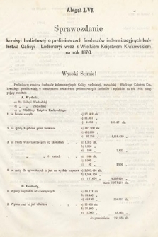 [Kadencja II, sesja III, al. 56] Alegaty do Sprawozdań Stenograficznych z Trzeciej Sesyi Drugiego Peryodu Sejmu Galicyjskiego z roku 1869. Alegat 56