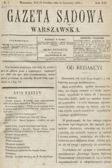 Gazeta Sądowa Warszawska. 1885, nr 1