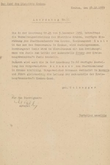 Anordnung. 1939, nr 71