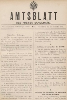 Amtsblatt des Kreises Sandomierz. 1915, nr 7