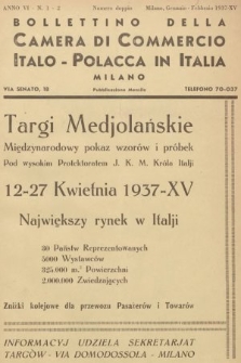 Bollettino della Camera di Commercio Italo-Polacca in Italia. 1937, nr 1-2