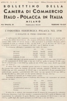 Bollettino della Camera di Commercio Italo-Polacca in Italia. 1937, nr 9, 10