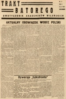 Trakt Batorego : dwutygodnik akademików wileńskich. 1937, nr 2