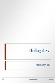 Obróbka graficzna : Planowanie procesu