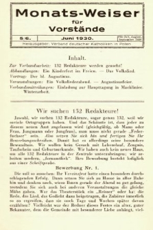 Monats-Weiser für Vorstände. 1930, nr 5