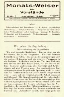 Monats-Weiser für Vorstände. 1930, nr 11