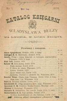 Katalog księgarni Władysława Bełzy we Lwowie, w hotelu George'a
