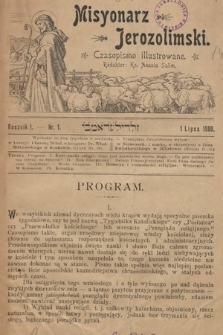 Misyonarz Jerozolimski : czasopismo ilustrowane. 1900, nr 1