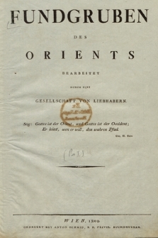 Fundgruben des Orients. Bd. 1