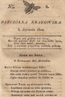 Pszczółka Krakowska. 1820, T.1, nr 2