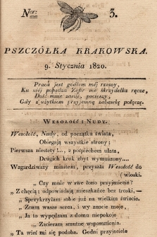 Pszczółka Krakowska. 1820, T.1, nr 3