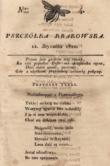 Pszczółka Krakowska. 1820, T.1, nr 4