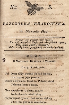 Pszczółka Krakowska. 1820, T.1, nr 5