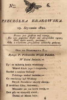 Pszczółka Krakowska. 1820, T.1, nr 6