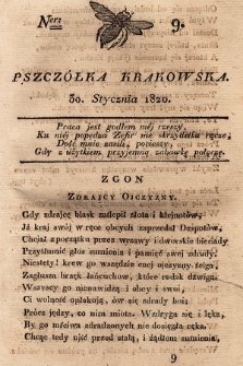 Pszczółka Krakowska. 1820, T.1, nr 9