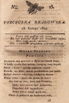 Pszczółka Krakowska. 1820, T.1, nr 13