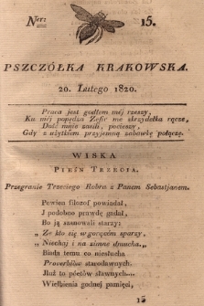 Pszczółka Krakowska. 1820, T.1, nr 15