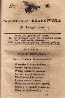 Pszczółka Krakowska. 1820, T.1, nr 16