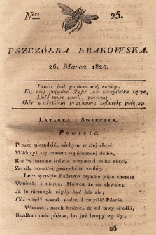 Pszczółka Krakowska. 1820, T.1, nr 25